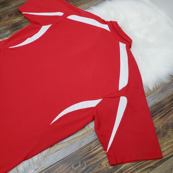 Nike WV Team Polo Shirt Dri-Fit Red White Swoosh Men XL X-Large - Picture 7 of 12